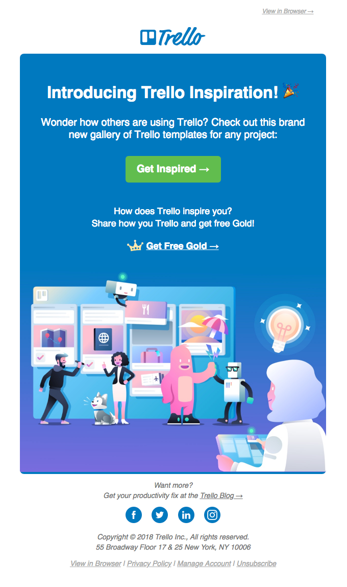 Email Blasts - An Example From Trello