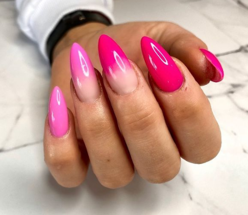 Pink Floras Ombre Nail Designs