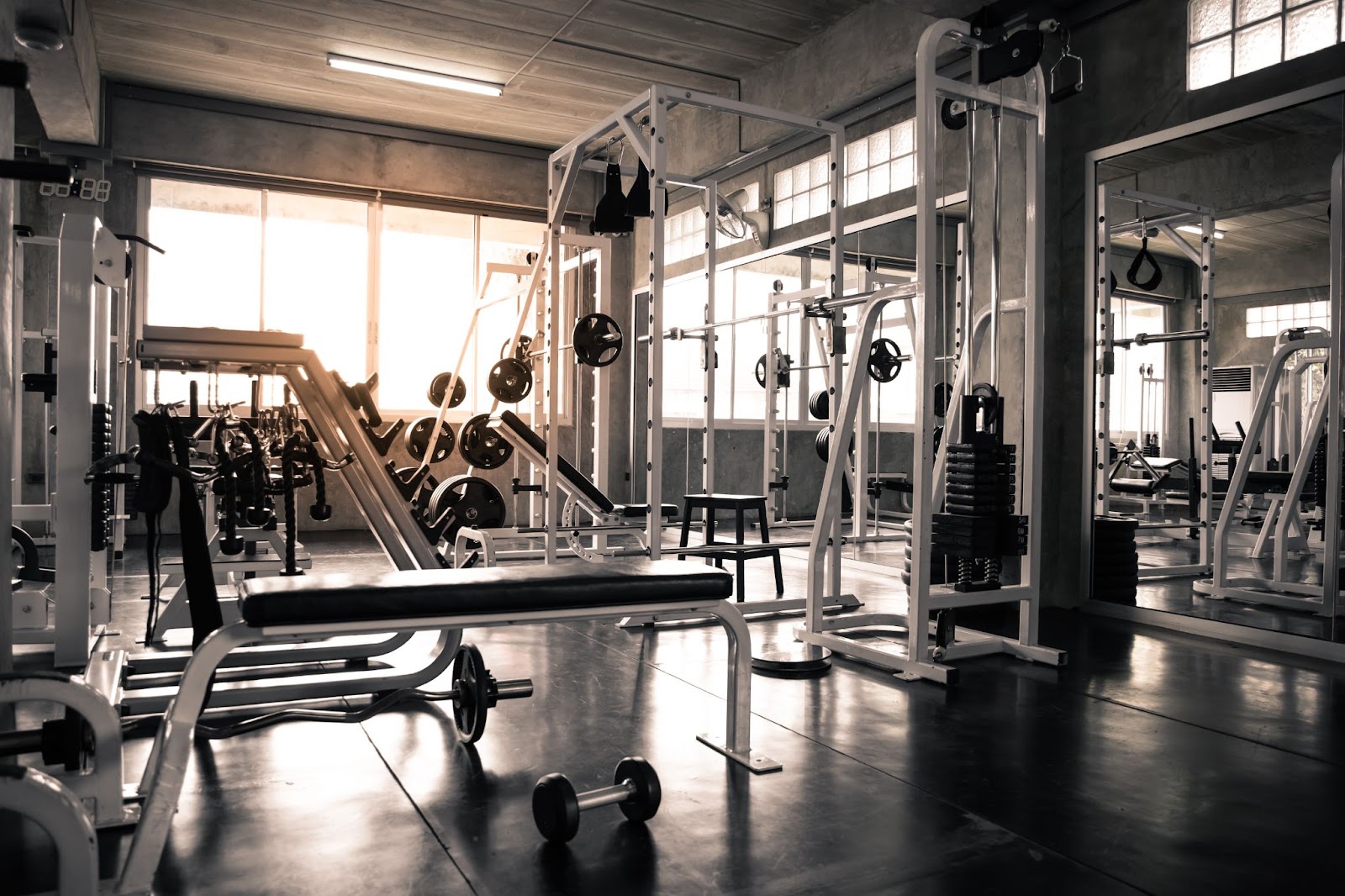 An empty gym.