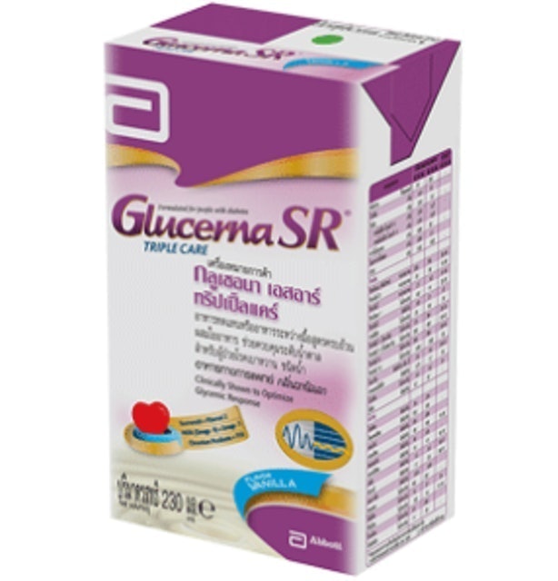 2. Glucerna SR อาหารสูตรครบถ้วน สำหรับผู้ป่วยโรคเบาหวาน ชนิดน้ำ
