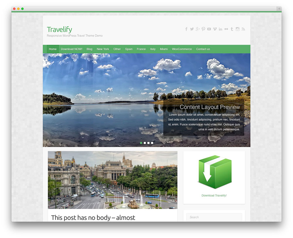 Travelify - Tema de viajes gratis