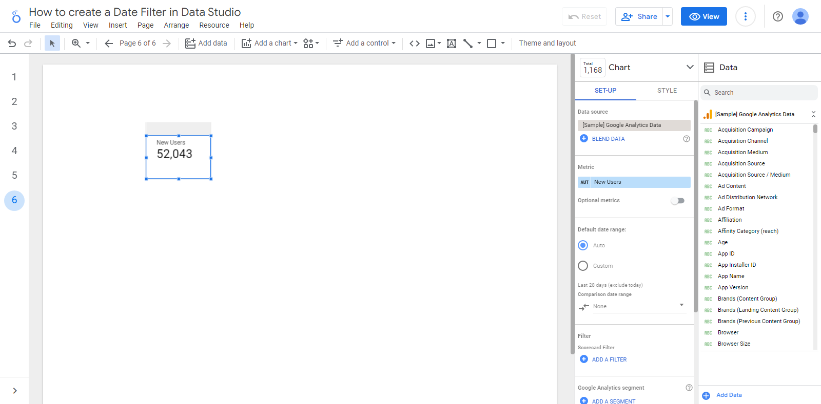 How To Create A Date Filter In Data Studio