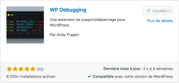 Activer le mode WordPress Debug avec un plugin (sans code)