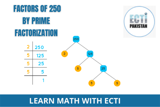 Factors of 250 by prime factorization
