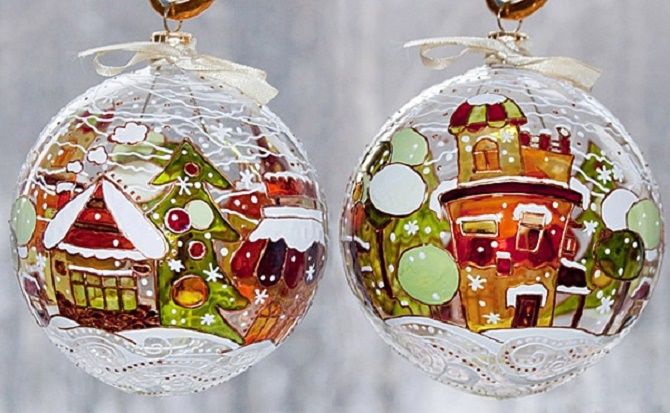 Beautiful and unusual decor of Christmas balls - the best ideas with a photo 32