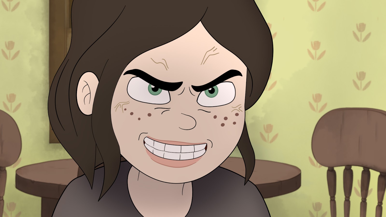 Christina "Chrissy" (voiced by Lucy DeVito) in Darcy Fowler, Seth Kirschner, and Kieran Valla's FX animated horror comedy series, ‘Little Demon’ Season 1Episode 2—”Possession Obsession”. Credits to FXX.