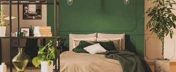 Two Colour Combinations for Bedroom Walls: Light Brown and Muted Green