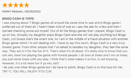 A positive Bingo Cash review from someone who prefers Bingo Cash over several other similar bingo games. 