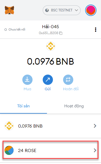 Nộp & rút Token giữa tài khoản Resta và ví trên Binance Smart Chain