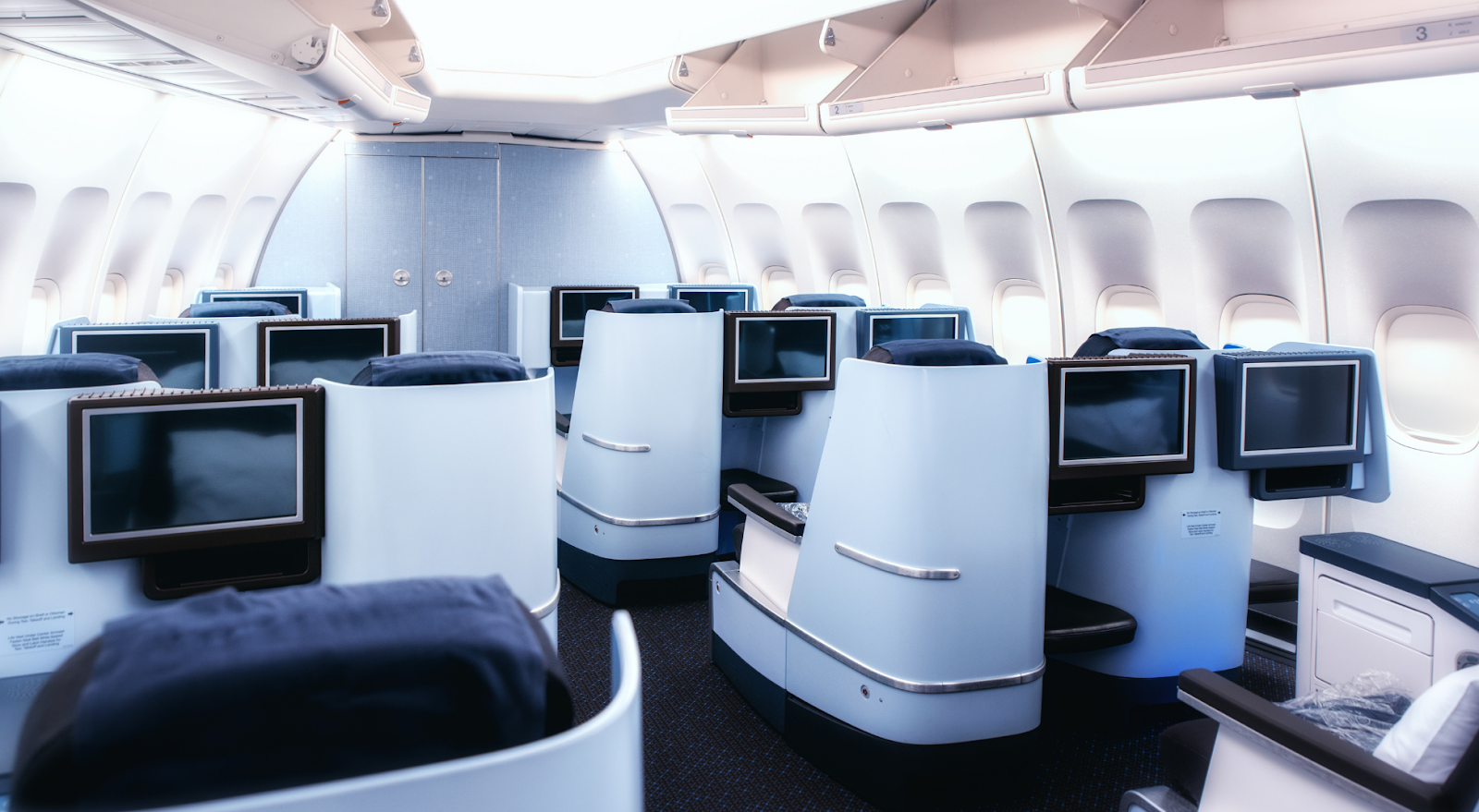 interior view of business class cabin