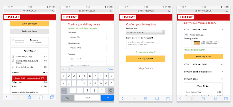 case study of Just Eat application re-design to improve conversion