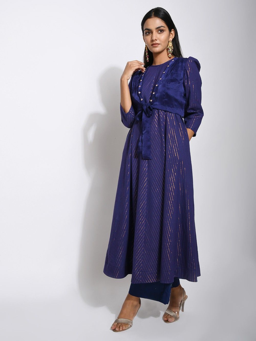 the loom - Blue Zari Cotton Suit