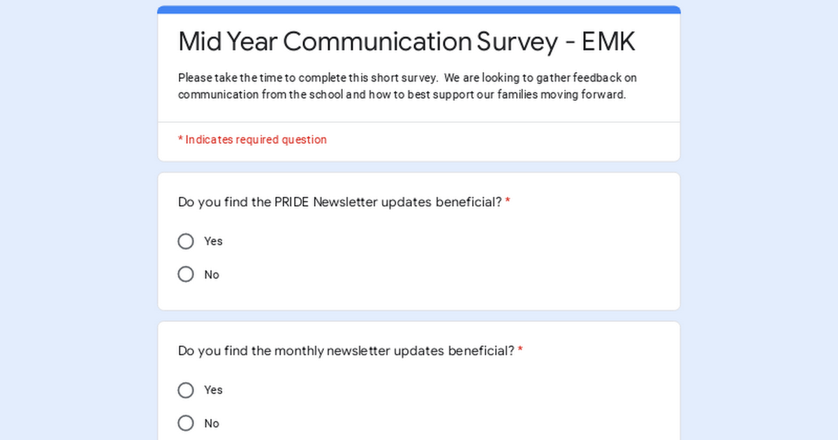 Mid Year Communication Survey - EMK