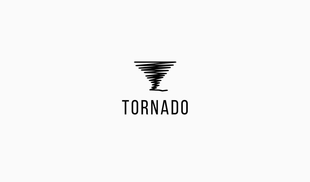 Tornado-Logo mit horizontalen Linien