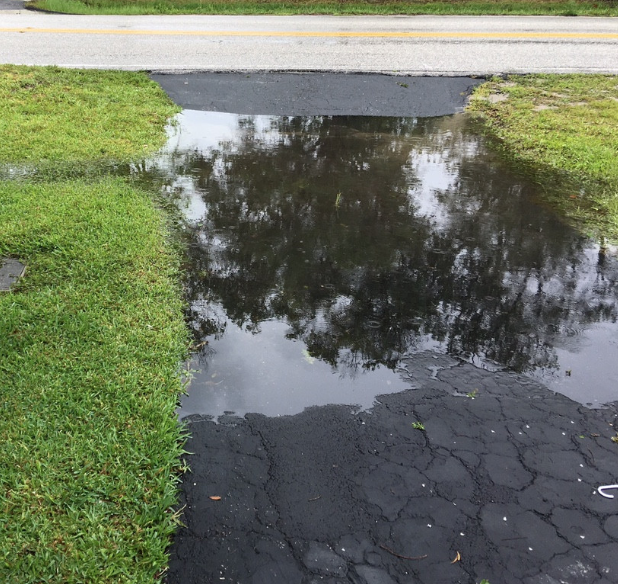 standing water on driveway