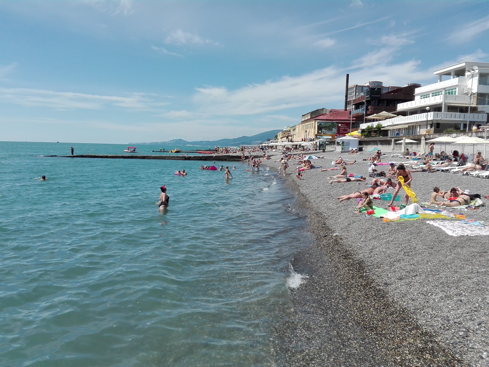 Foto de Seagull beach con guijarros grises superficie