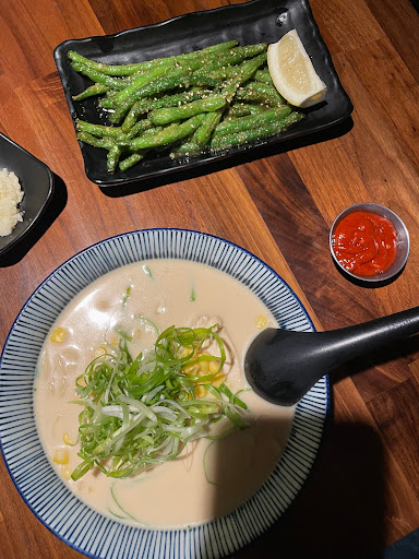 Tonkotsu Ramen with Garlic Green Beans