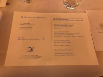 Restaurant le Meurice Alain Ducasse à Paris menu