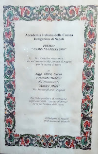 Menu du Ristorante Amici Miei à Naples