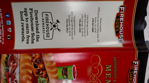 Sandwich Shop «Firehouse Subs», reviews and photos, 2911 Chapel Hill Rd #210, Douglasville, GA 30135, USA