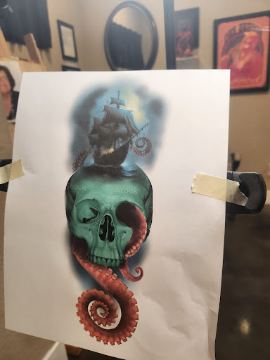 Explore aztec hand tattoo ideas, creative tattoo ideas in Hesperia, available at Black Anchor Collective