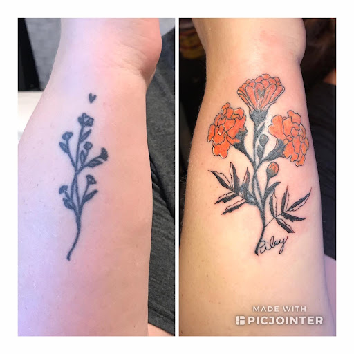 Explore blue rose tattoo ideas, creative tattoo ideas in Williamsburg, available at Relentless Ink