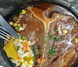 Steak hot pan photo