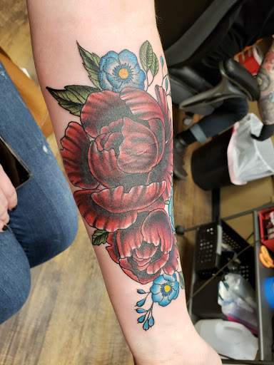 Explore blue collar tattoo ideas, creative tattoo ideas in Camp Hill, available at Black Thorn Gallery