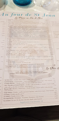 Carte du Restaurant Au Four De Saint Jean à Saint-Jean-Saint-Maurice-sur-Loire