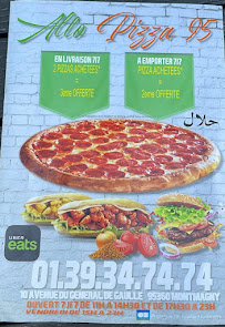 Carte du Allo Pizza 95 à Montmagny