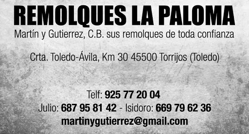 Remolques La Paloma - Desguace Martín y Gutierrez C.B. en Torrijos