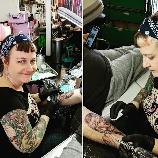 Explore small red tattoos ideas, creative tattoo ideas in Redding, available at Caddy Daddys