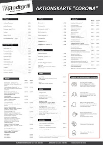 Menu du Stadtgrill à Dülmen