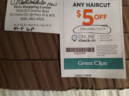 Hair Salon «Great Clips», reviews and photos, 7045 El Camino Real Suite D, Atascadero, CA 93422, USA