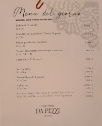 Carte du Trattoria da Pezzi à Santa Margherita Ligure
