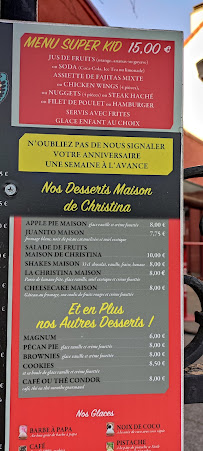 Casa Del Condor à Bagneux menu
