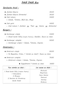 Menu du Pampam Bus à Touques