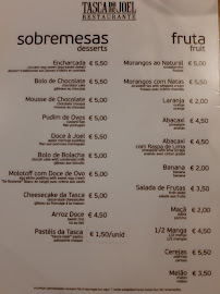 Tasca do Joel à Peniche menu