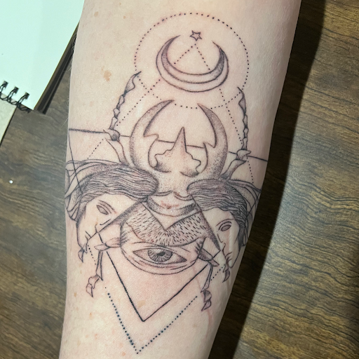 Explore deer skull tattoo ideas, creative tattoo ideas in Vancouver, available at Sacred Yeti Tattoos