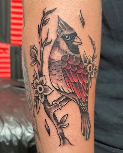 Explore tattoo ideas for mens thigh, creative tattoo ideas in Columbus, available at Lions Mane Tattoo and Piercing