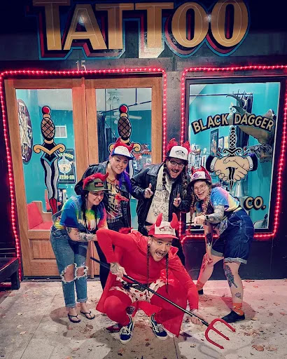 Explore small compass tattoo ideas, creative tattoo ideas in West Jefferson, available at Black Dagger Tattoo Collective