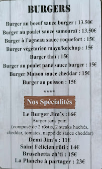 Restaurant Le jim's à Peyruis - menu / carte