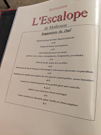 Menu / carte de L'Escalope à Mulhouse