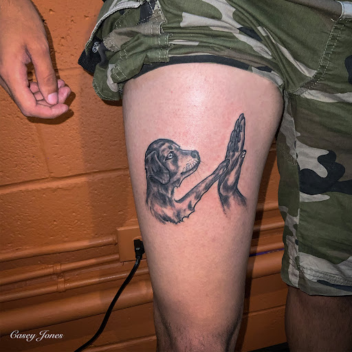Explore small lil peep tattoo ideas, creative tattoo ideas in Virginia Beach, available at World Famous Blue Horseshoe Tattoo and Piercing Independence