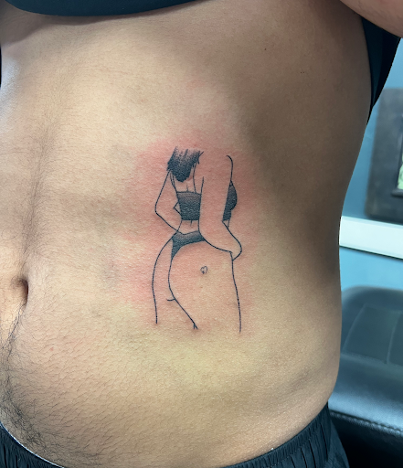 Explore above knee tattoo ideas, creative tattoo ideas in Sanford, available at Luv Ink