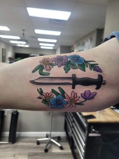 Explore dog tattoo ideas, creative tattoo ideas in Avon Lake, available at Reflection Room Tattoo Co.