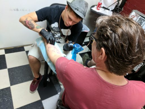 Explore polka trash tattoo ideas, creative tattoo ideas in Columbia, available at Animated Canvas Custom Tattoo