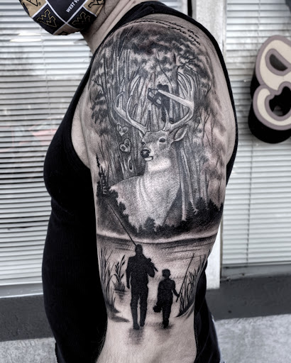 Explore tattoo chest piece ideas, creative tattoo ideas in Clarksburg, available at Art & Soul Studio Of Tattoo