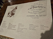 Al Bachero à Spilimbergo menu