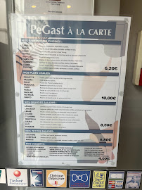 Menu / carte de PeGast Casanova à Paris